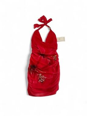 Peppermayo Red Halter Mini Dress